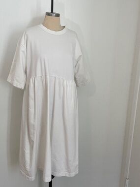 Sofie D'hoore White 100% Cotton Oversized Short Sleeve Midi Dress Size 34 (US 6)